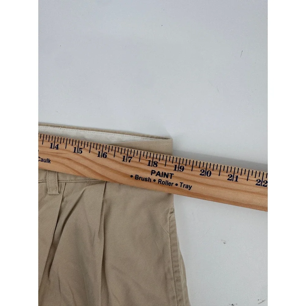Polo Ralph Lauren Men's Khaki Pleated Chino Pants‎ Size 38x34 Spot on front see